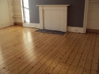 Re-sanded pine floor with satin finish